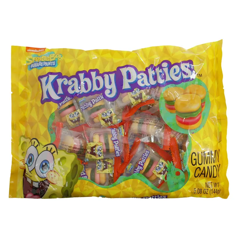 Spongebob Squarepants Krabby Patties Gummy Candy 5.08 oz. Bag