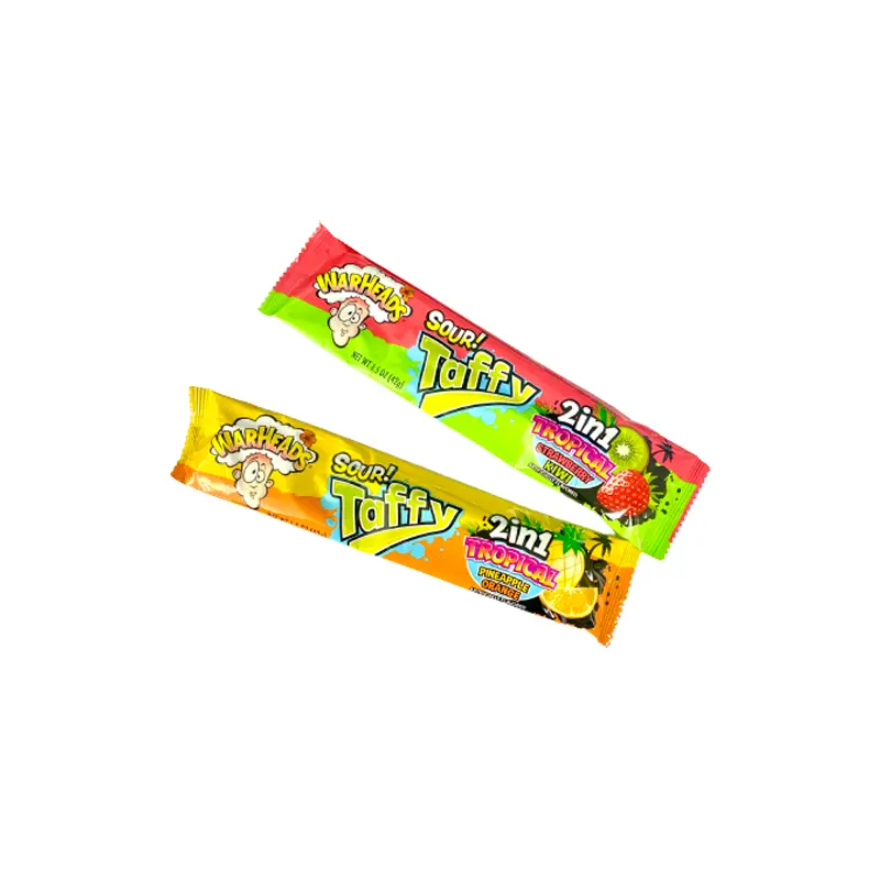Warheads Taffy Bar 2 in 1 Tropical 1.5 oz. Bar