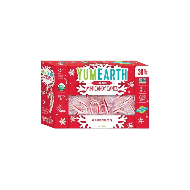 Yum Earth Mini Candy Canes 30 Count 6.34 oz. Box