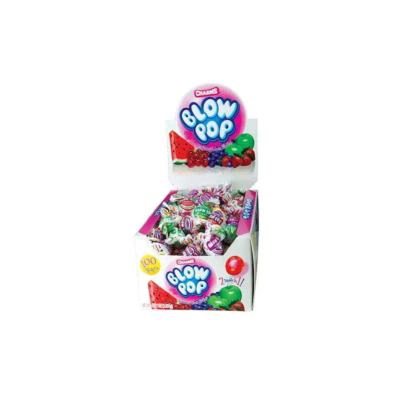 Charms Assorted Fruit Flavor Blow Pop Lollipops - Case of 100