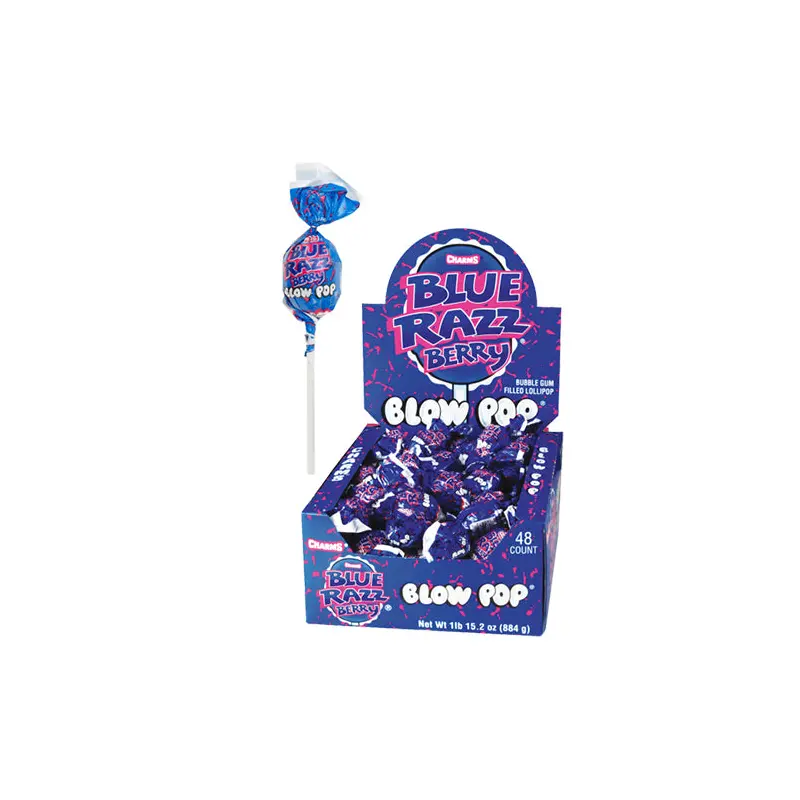 Charms Blue Razz Berry Blow Pop Lollipops