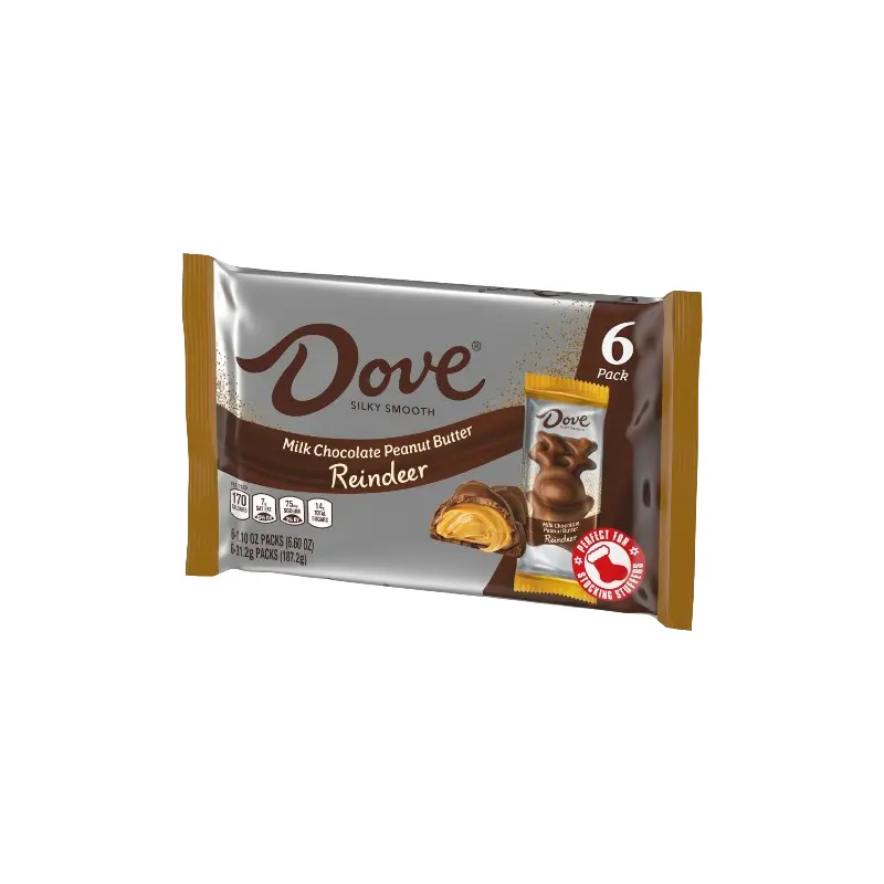 Dove Milk Chocolate Peanut Butter Reindeer 6 pack 6.6 oz. Bag