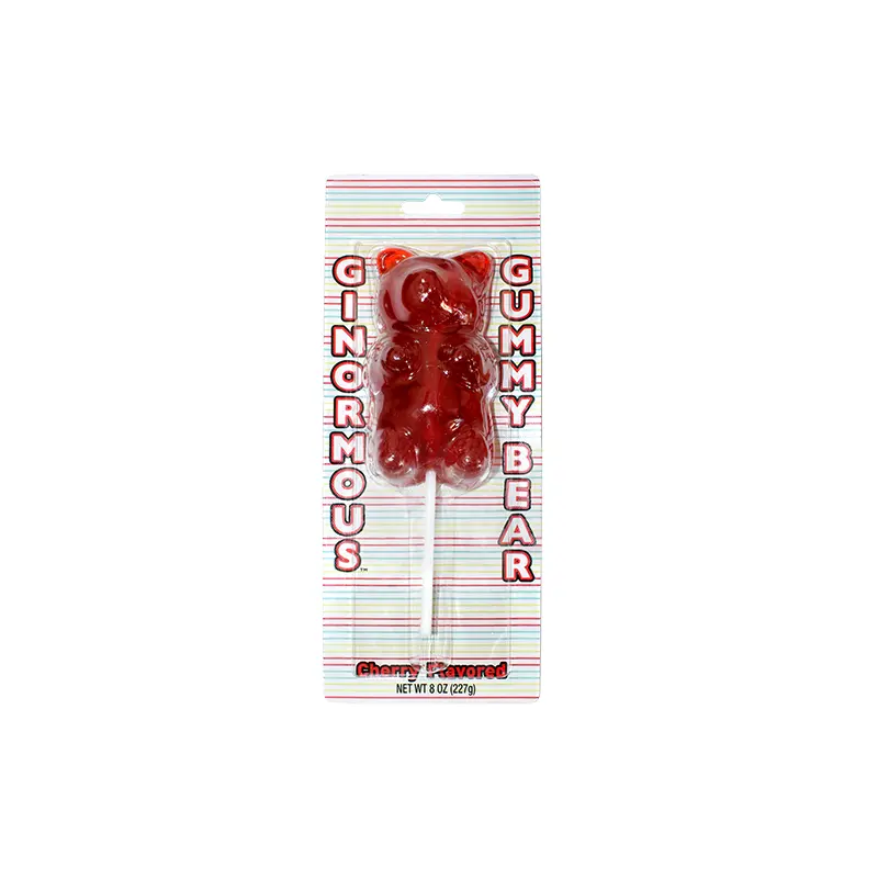 Ginormous Cherry Gummi Bear Lollipop 8 oz.