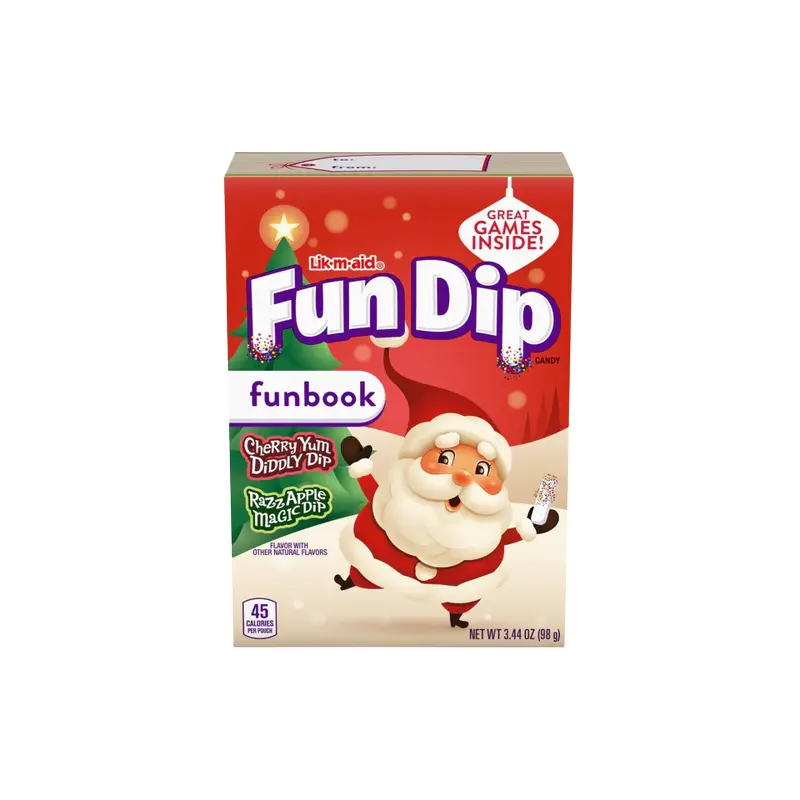 Lik-m-aid Fun Dip Candy Christmas Fun Book - 3.44-oz. Box