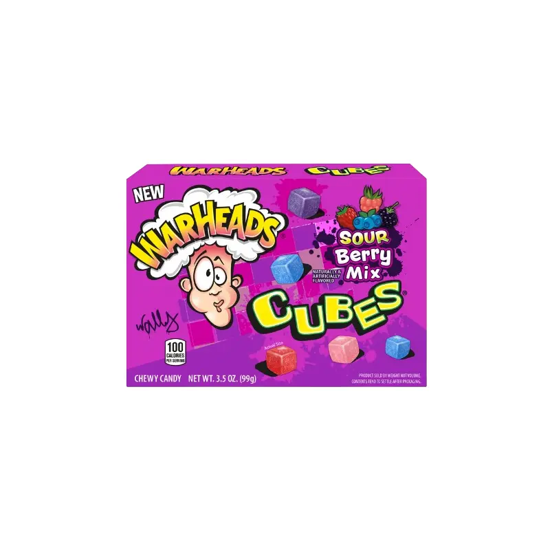 Warhead Sour Berry Mix Cubes 3.5 oz. Box