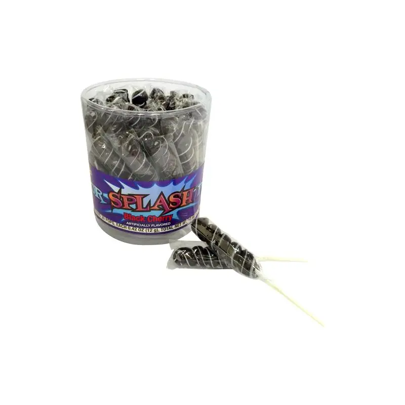 Black & White Color Splash Black Cherry Swirl Lollipops - Tub of 30