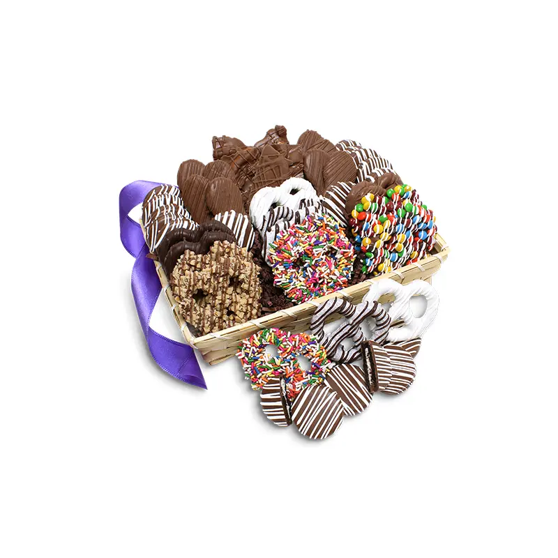 Delicious Plus Collection Chocolate Covered Pretzels & Treats Gift Basket  Gourmet Hand-Dipped Favorites
