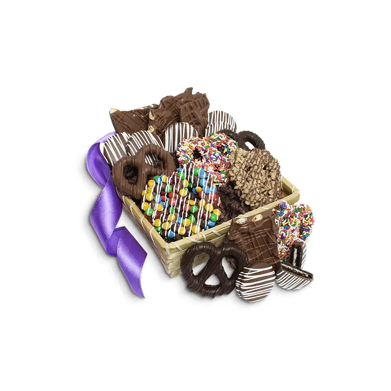 Dreamy Delight Chocolate Covered Treats Gift Basket  Gourmet Hand-Dipped Sweets