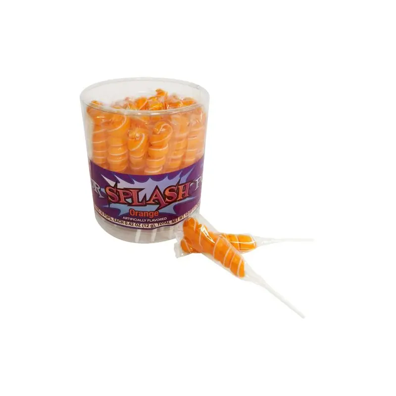 Orange & White Color Splash Orange Swirl Lollipops - Tub of 30