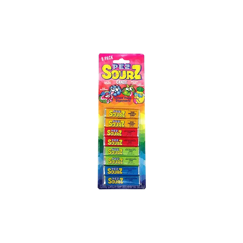 PEZ Sourz Assorted Fruit Candy Roll .29 oz. - 8 Piece Pack
