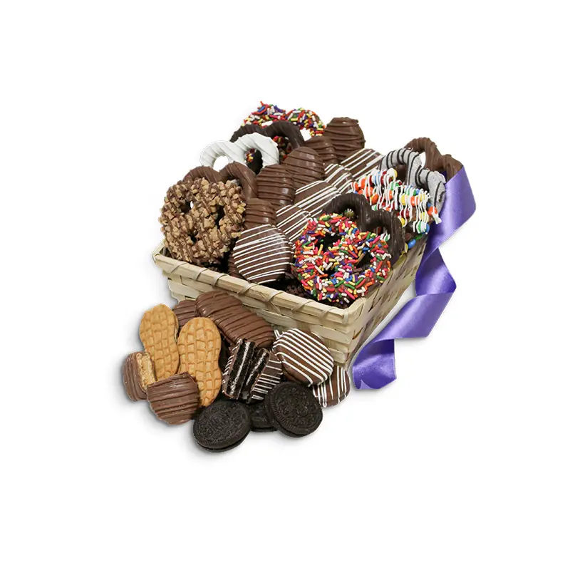 Pretzel Party Chocolate Covered Treats Gift Basket  Gourmet Hand-Dipped Favorites