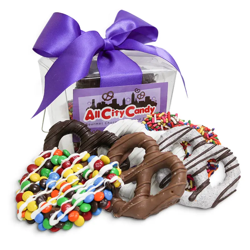 Twisted Six Chocolate Covered Pretzels Gift Box  Gourmet Hand-Dipped Assortment