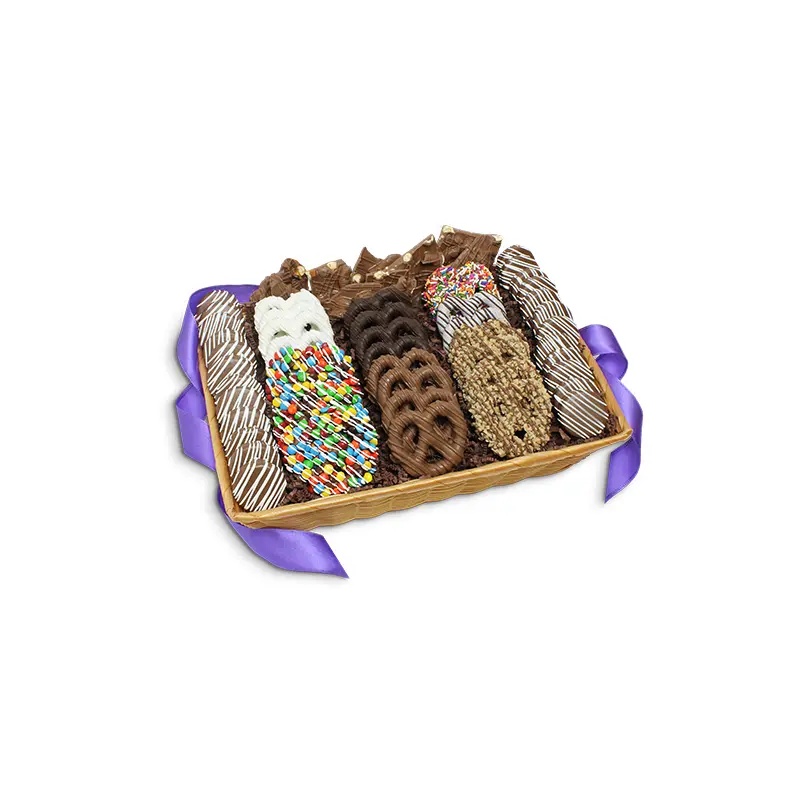 Ultimate Collection Chocolate Covered Pretzels & Treats Gift Basket  Gourmet Hand-Dipped Favorites