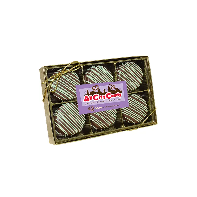 Chocolate Covered Oreo Cookie Gift Box  6-Piece Hand-Dipped Gourmet Treats in Gold Packaging