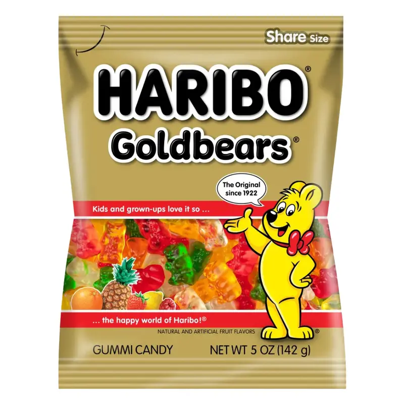 Haribo Gold-Bears Gummi Candy Peg Bags