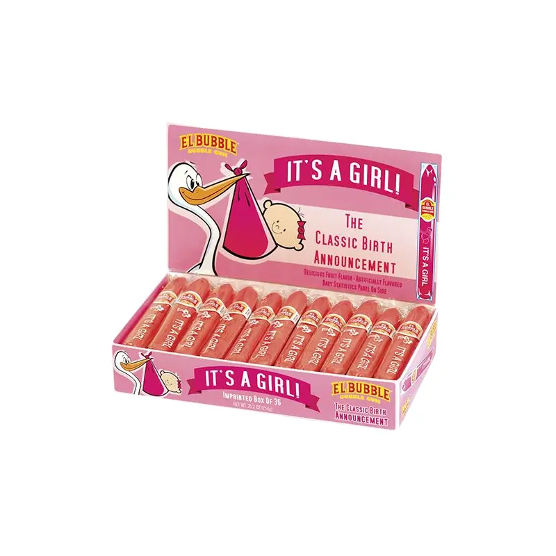 It's a Girl Birth Announcement Bubble Gum Cigars