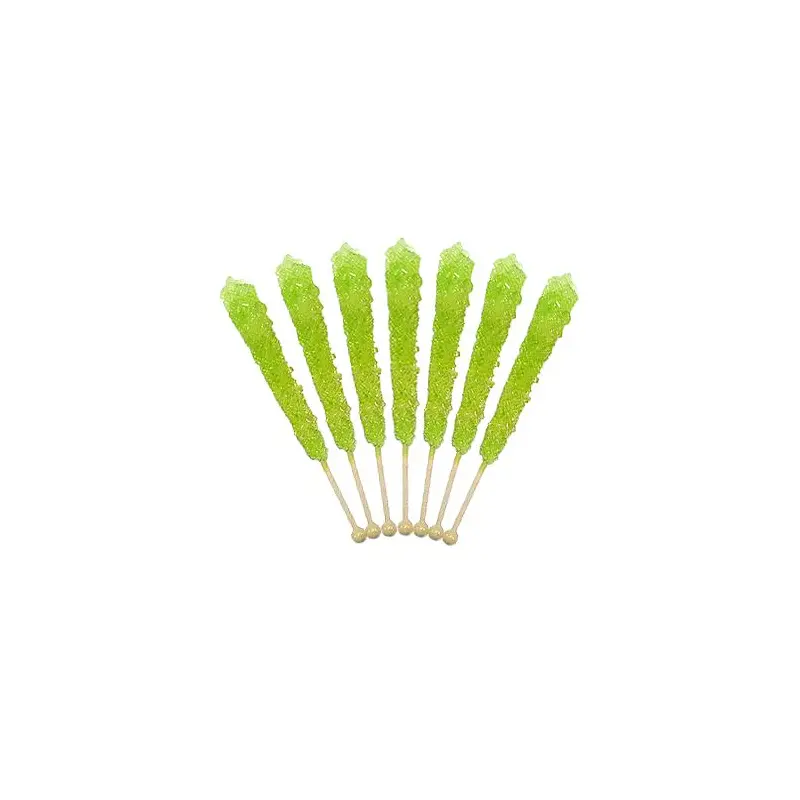 Light Green Watermelon Flavored Rock Candy Crystal Sticks - Tub of 36