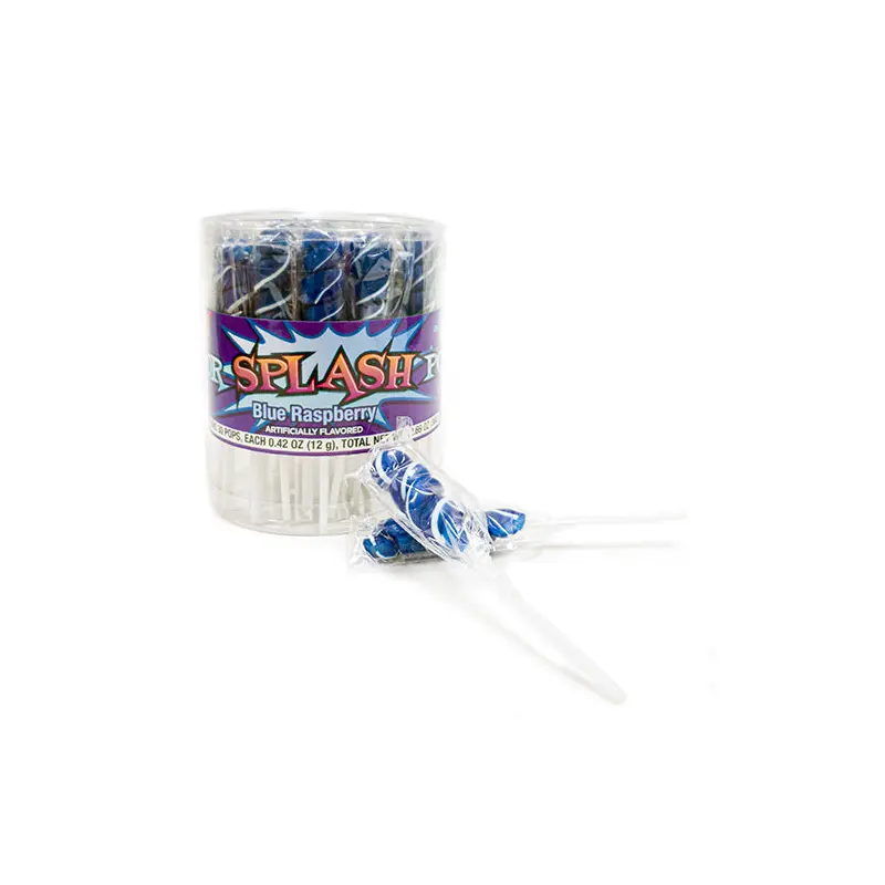 Royal Blue & White Color Splash Blue Raspberry Swirl Lollipops - Tub of 30