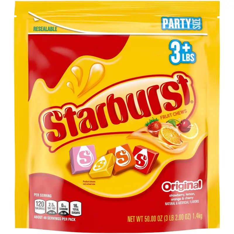 Starburst Fruit Chews Original Fruit Party Size - 50-oz. Resealable Bag