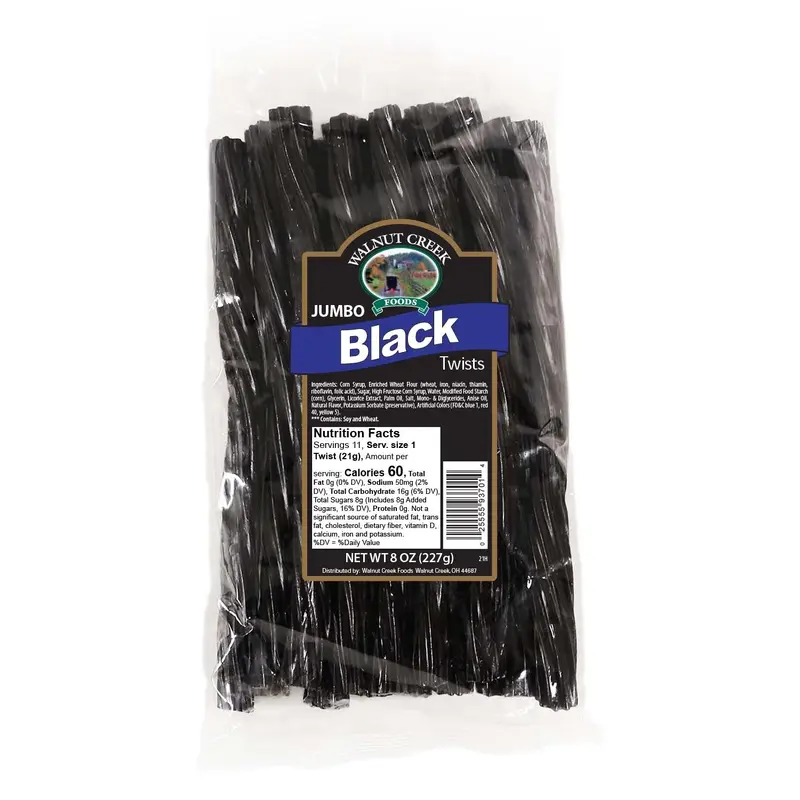 Walnut Creek Jumbo Black Licorice Twists - 8-oz. Bag