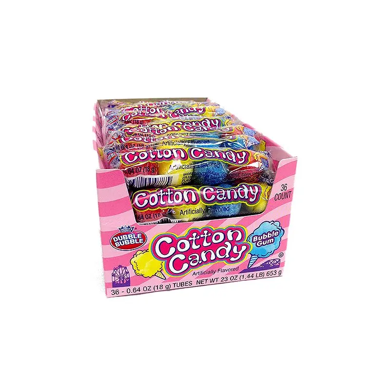 Dubble Bubble Cotton Candy Bubble Gum Gumballs 4-Ball Tube