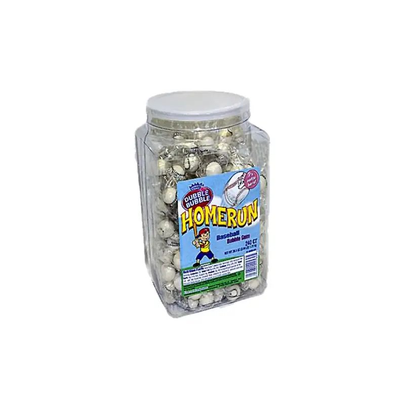 Dubble Bubble Home Run Baseball Bubble Gum - 240 Piece Tub