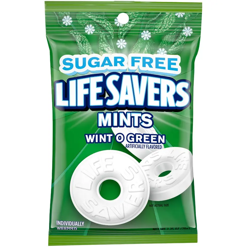 Life Savers Sugar Free Mints Wint O Green - 2.75-oz. Bag