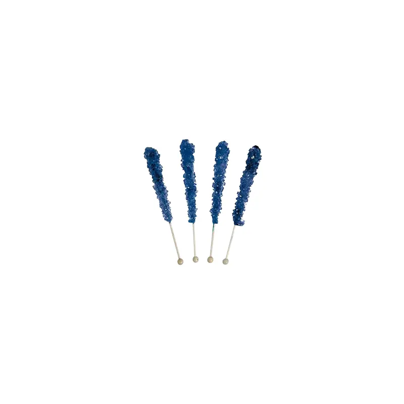 Navy Blue Blueberry Flavored Rock Candy Crystal Sticks - Tub of 36