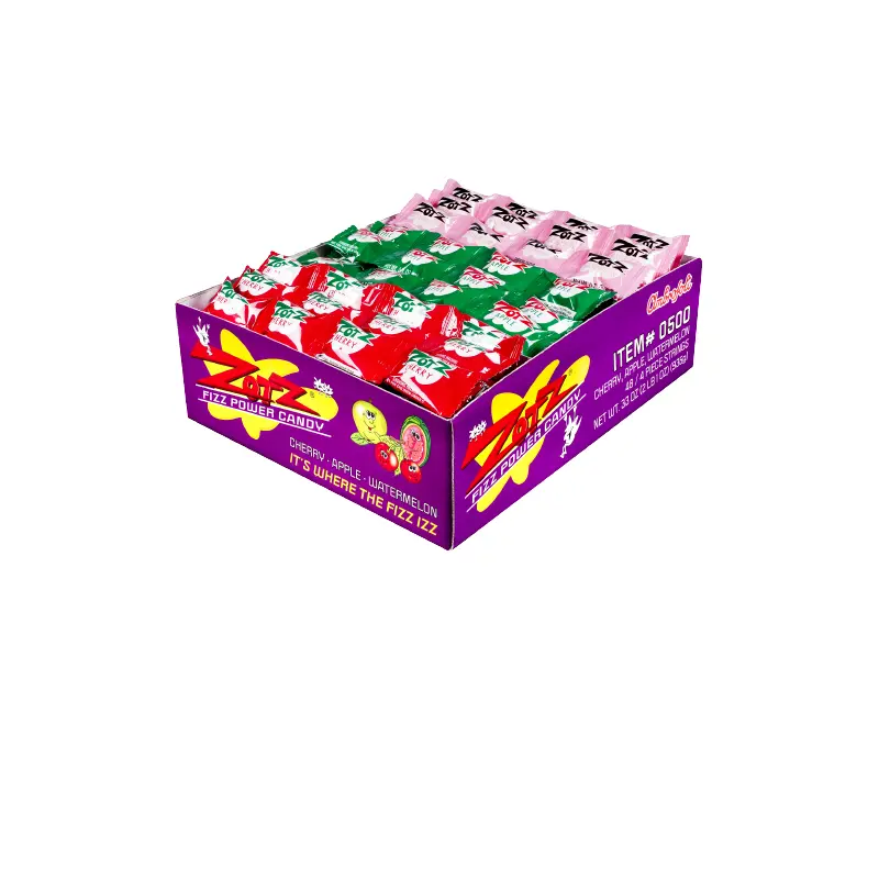 Zotz Fizz Power Candy Strings Cherry, Apple & Watermelon