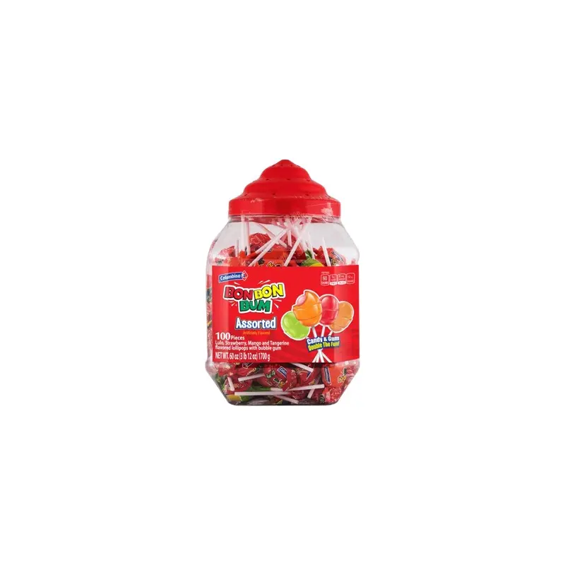 Colombina Bon Bon Bum Assorted Pops 100 count Jar