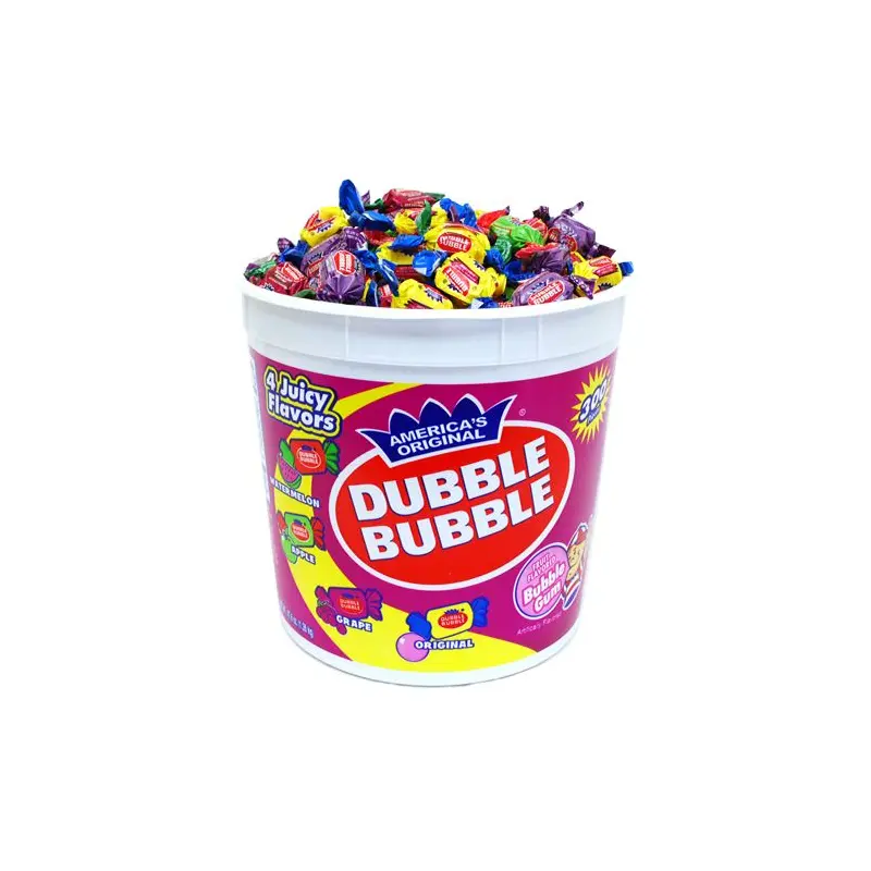 Dubble Bubble Assorted Twist Bubble Gum - Tub of 300