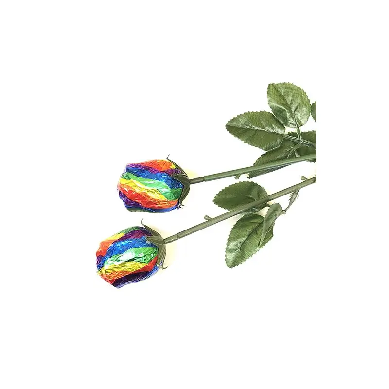Rainbow Foiled Belgian Chocolate Color Splash Roses