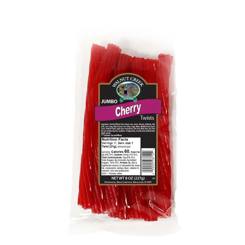 Walnut Creek Jumbo Cherry Licorice Twists - 8-oz. Bag