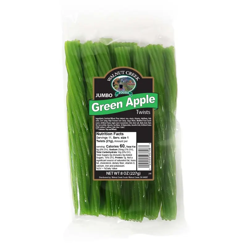 Walnut Creek Jumbo Green Apple Licorice Twists - 8-oz. Bag