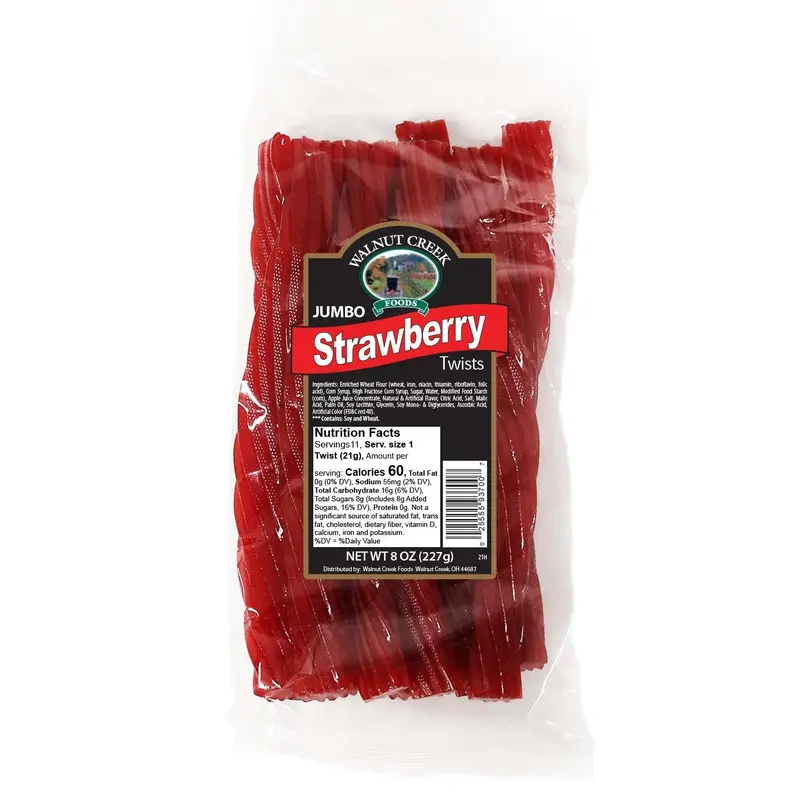 Walnut Creek Jumbo Strawberry Licorice Twists - 8-oz. Bag