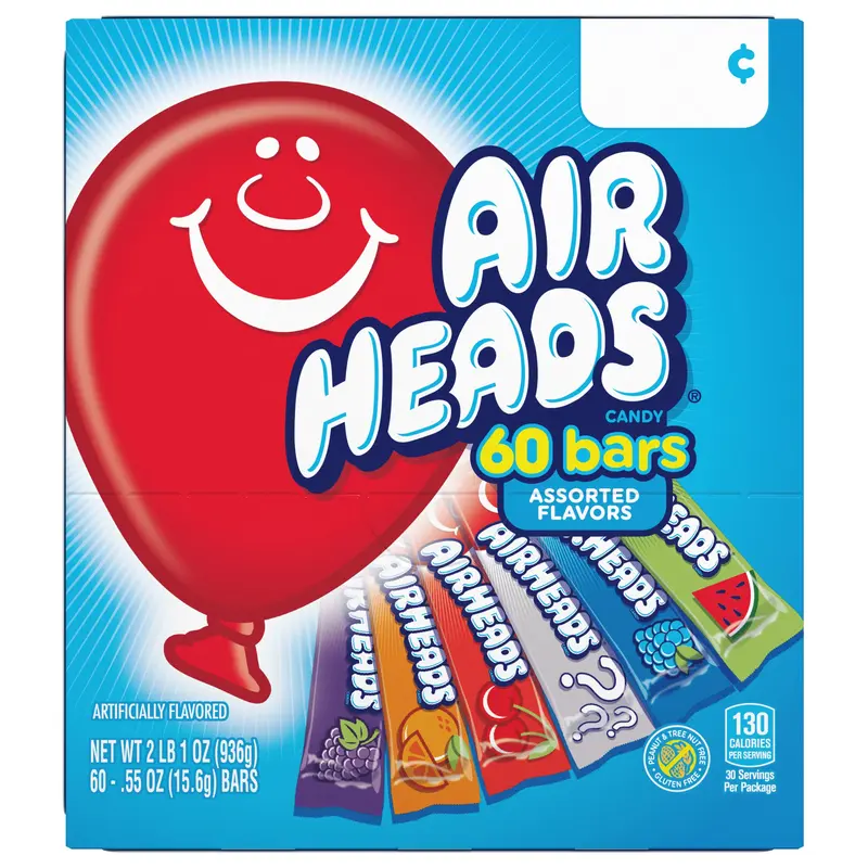 Airheads Assorted 60 Bar Gravity Feed 33 oz. Box