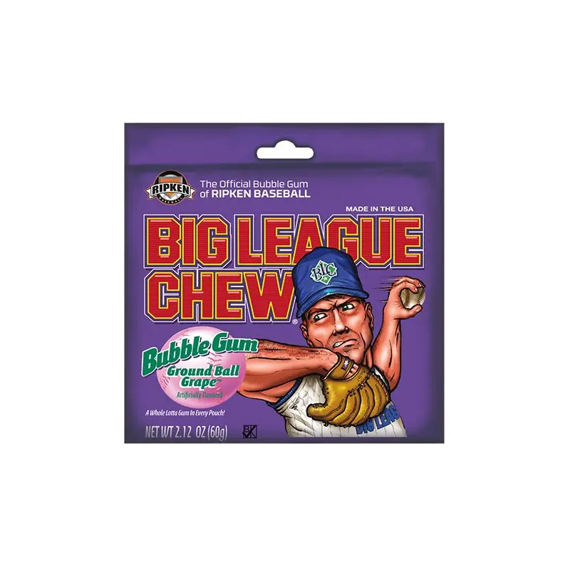 Big League Chew Groundball Grape Bubble Gum - 2.12-oz. Bag