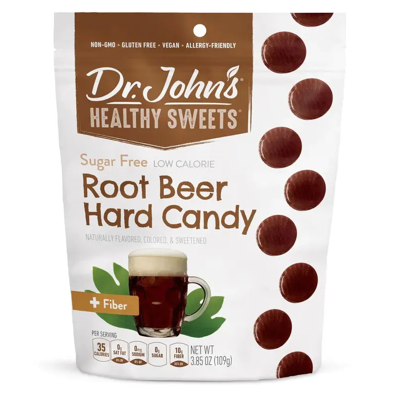 Dr. John's Sugar Free Root Beer Hard Candy 3.85 oz. Bag
