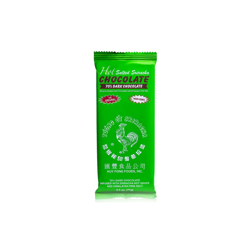 Hot Salted Sriracha Chocolate 70% Dark Chocolate Bar 2.5 oz.
