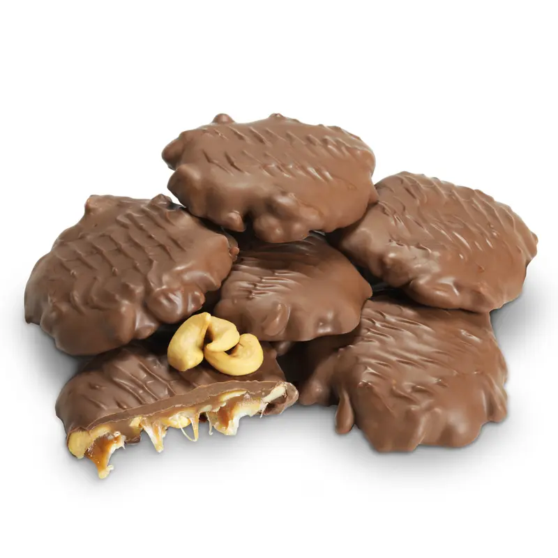 Milk Chocolate Giant Cashew Patties 1 lb. Box
