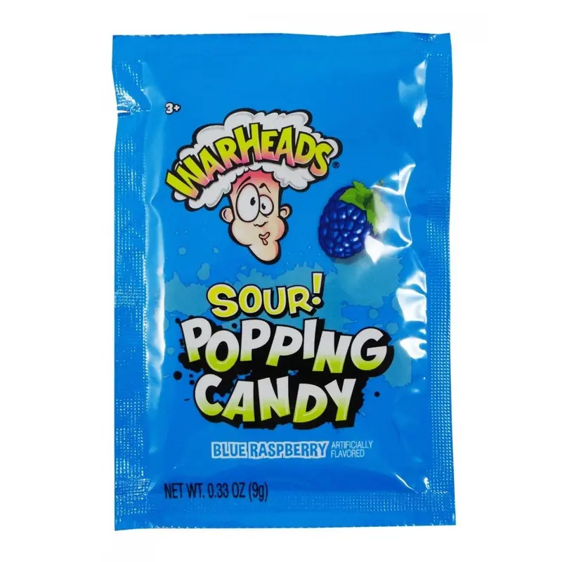 WarHeads Popping Candy Sour Blue Raspberry 0.33 oz.