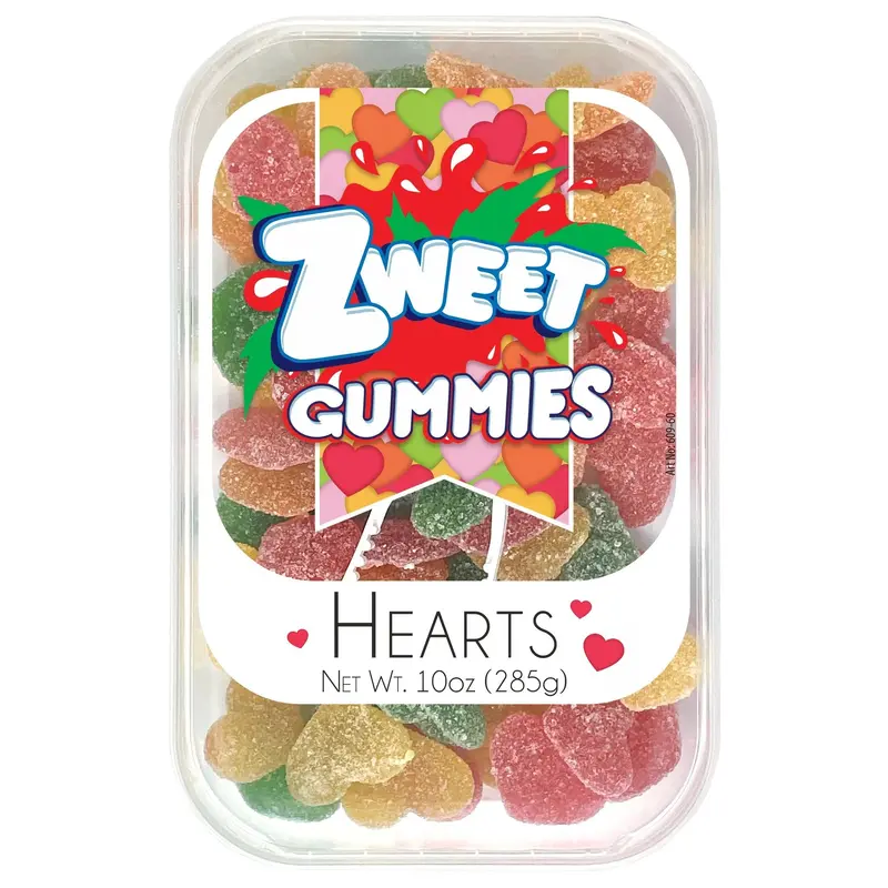 Zweet Gummy Sour Hearts 10 oz. Tub