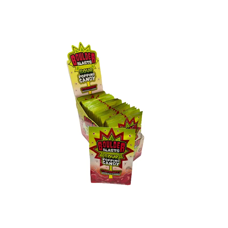 KoKo's Boulder Blasts Sour Popping Candy Strawberry 0.35 oz.