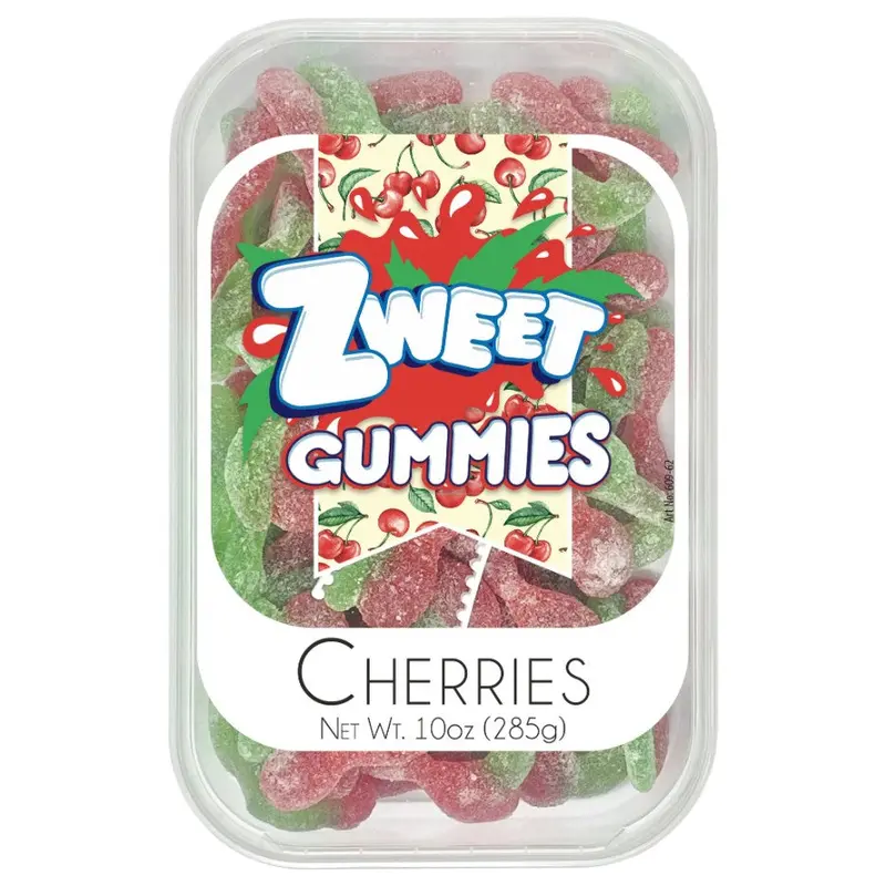 Zweet Gummies Sour Cherries 10 oz. Tub