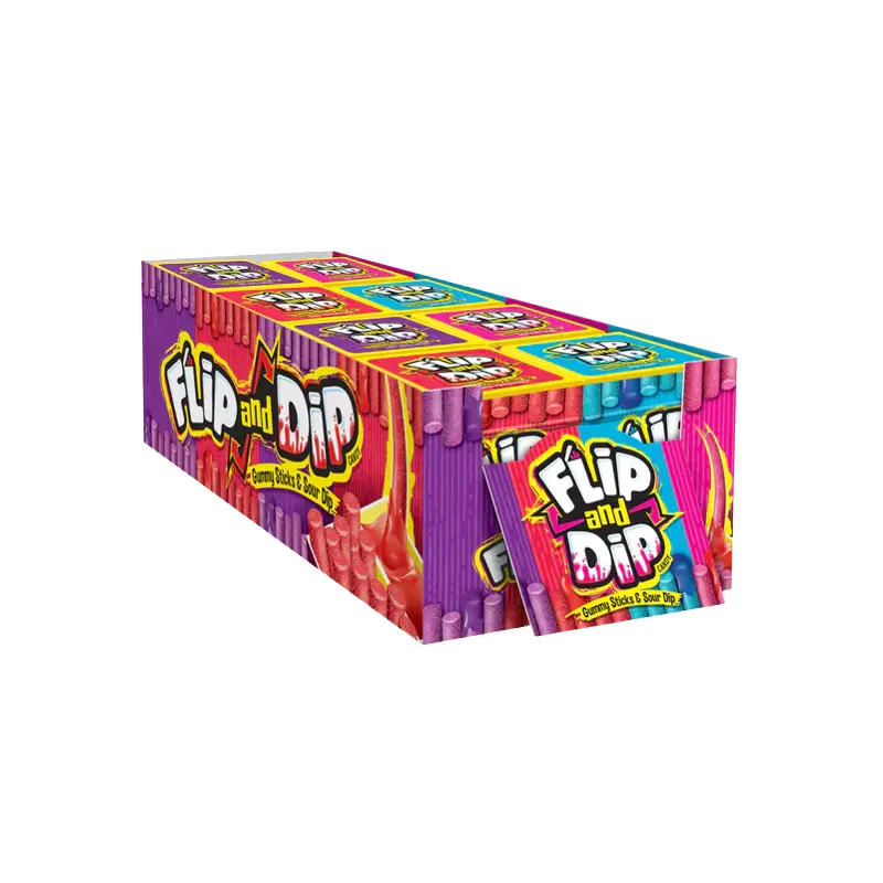 Foreign Candy Flip and Dip Gummy Sticks 3.4 oz.