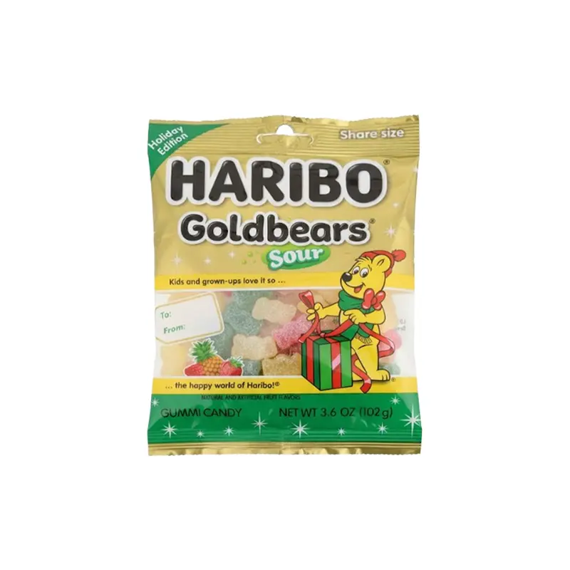 Haribo Holiday Edition Sour Goldbears 3.6 oz. Bag