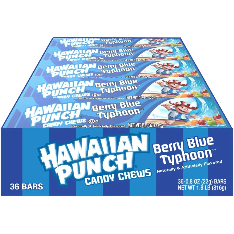 Hawaiian Punch Berry Blue Typhoon Candy Chews 0.8 oz. Bar