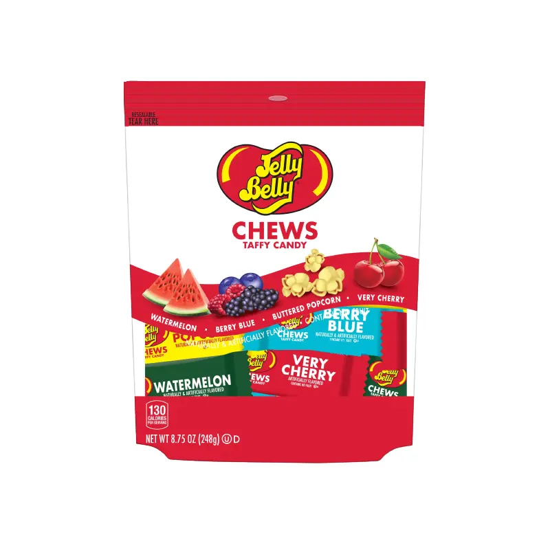 Jelly Belly Assorted Chews Taffy Candy 8.75 oz. Bag