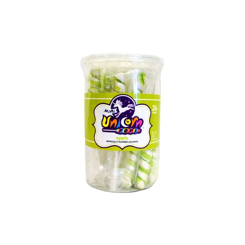 Light Green & White Apple Mini Unicorn Pop - 24 Count Tub