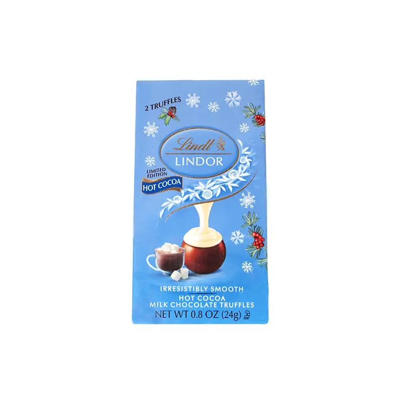 Lindt Lindor Hot Cocoa Milk Chocolate Truffles  0.8 oz. Bag | Limited Edition Holiday Flavor